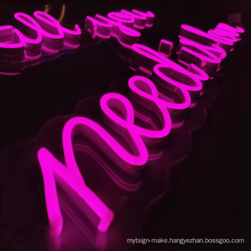 Customized colorful flexible led neon lighting letters sign advertising light up signage